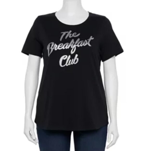 Breakfast Club Tee 2x Lot 2 NEW T Shirt 18 20 Black Silver Glitter White Warhol - Picture 3 of 13